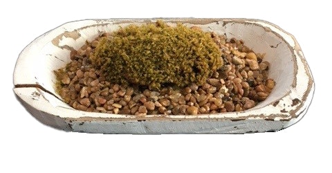  Mood Moss/Carved Wood Bowl 