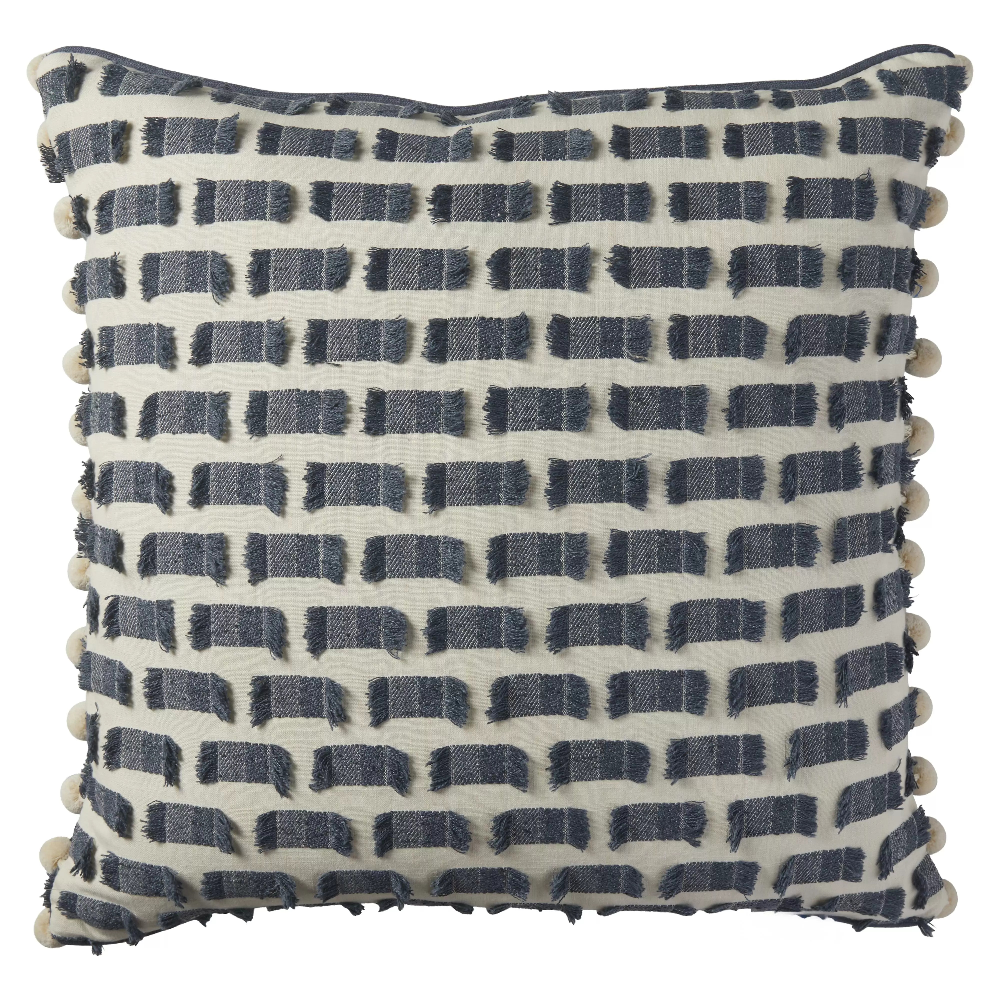  All Fringed Up Denim with Poms Poms 26x26 Hypo Fill 