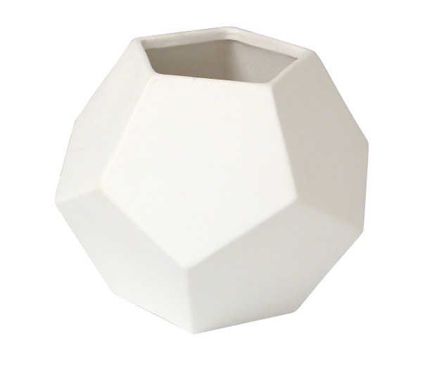 Faceted Vase Matte White - Large 