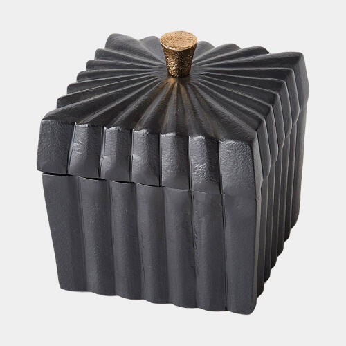  Milena Square Box Black with Gold Knob 