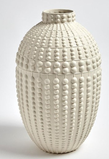  Nail Head Vase-Rustic White-Lg 