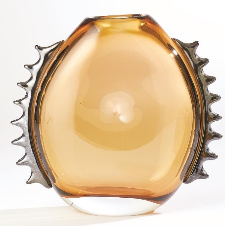  Flamer Vase-Amber/Black-Lg 