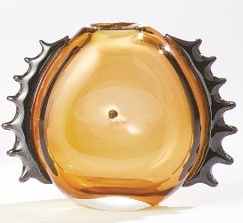 Flamer Vase-Amber/Black-Sm 