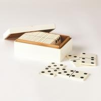  Dominoes Box-White w/Black Dot 