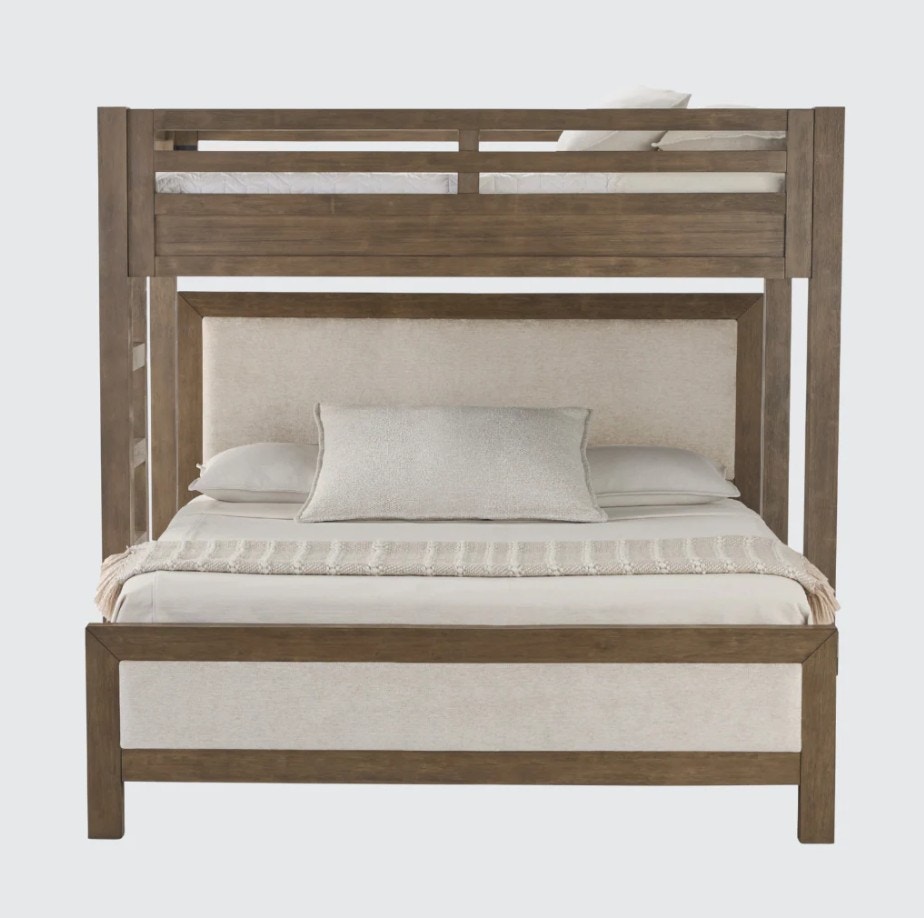  Hamilton XL Twin Canopy with King Upholstered Platform Bed in Vintage Smoke 