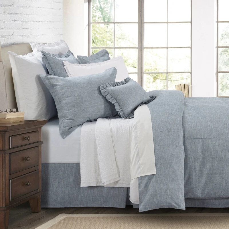  Chambray Comforter Set Twin 2 PC 