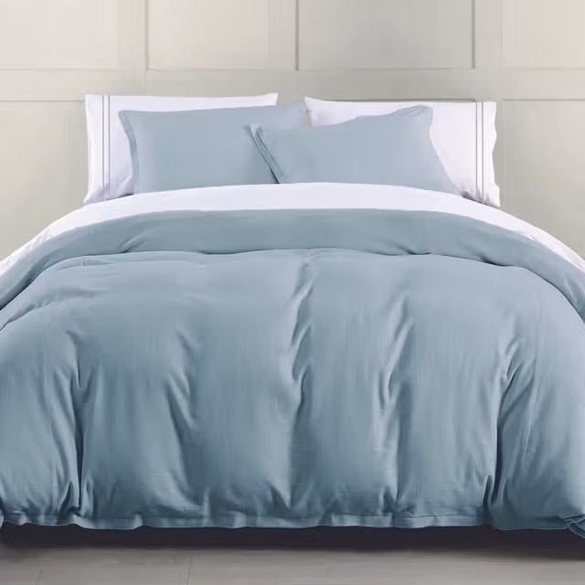  Hera Washed Linen Flange Comforter 3pc Super King Set 