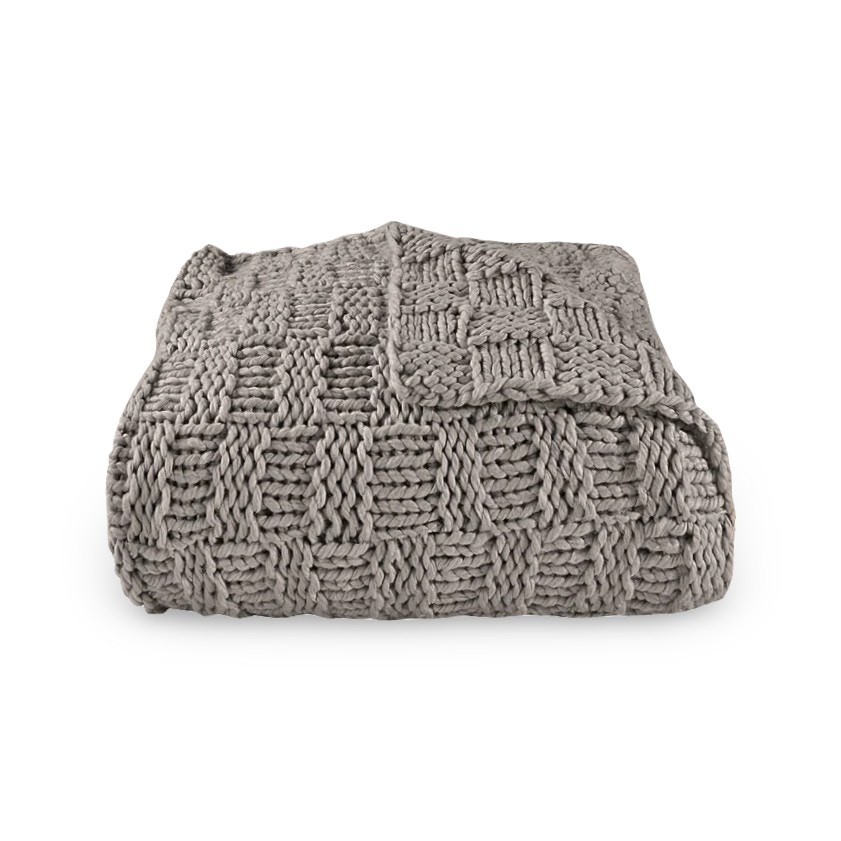  Chess Knit Throw, 50 x 60, Taupe 