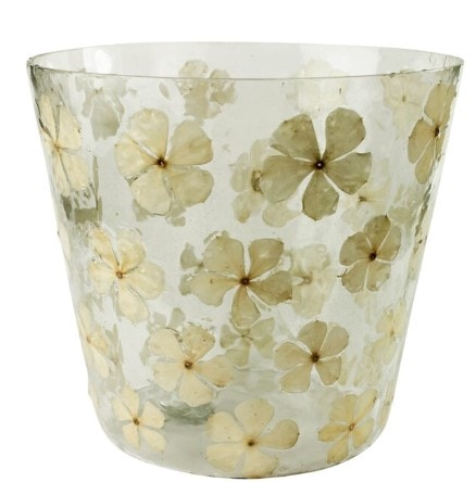  Enameled Flower Hurricane- Large 