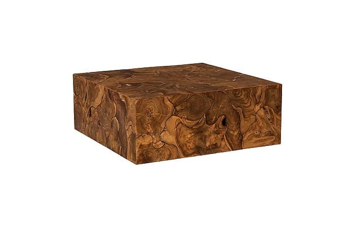  Teak Slice Coffee Table, Square 