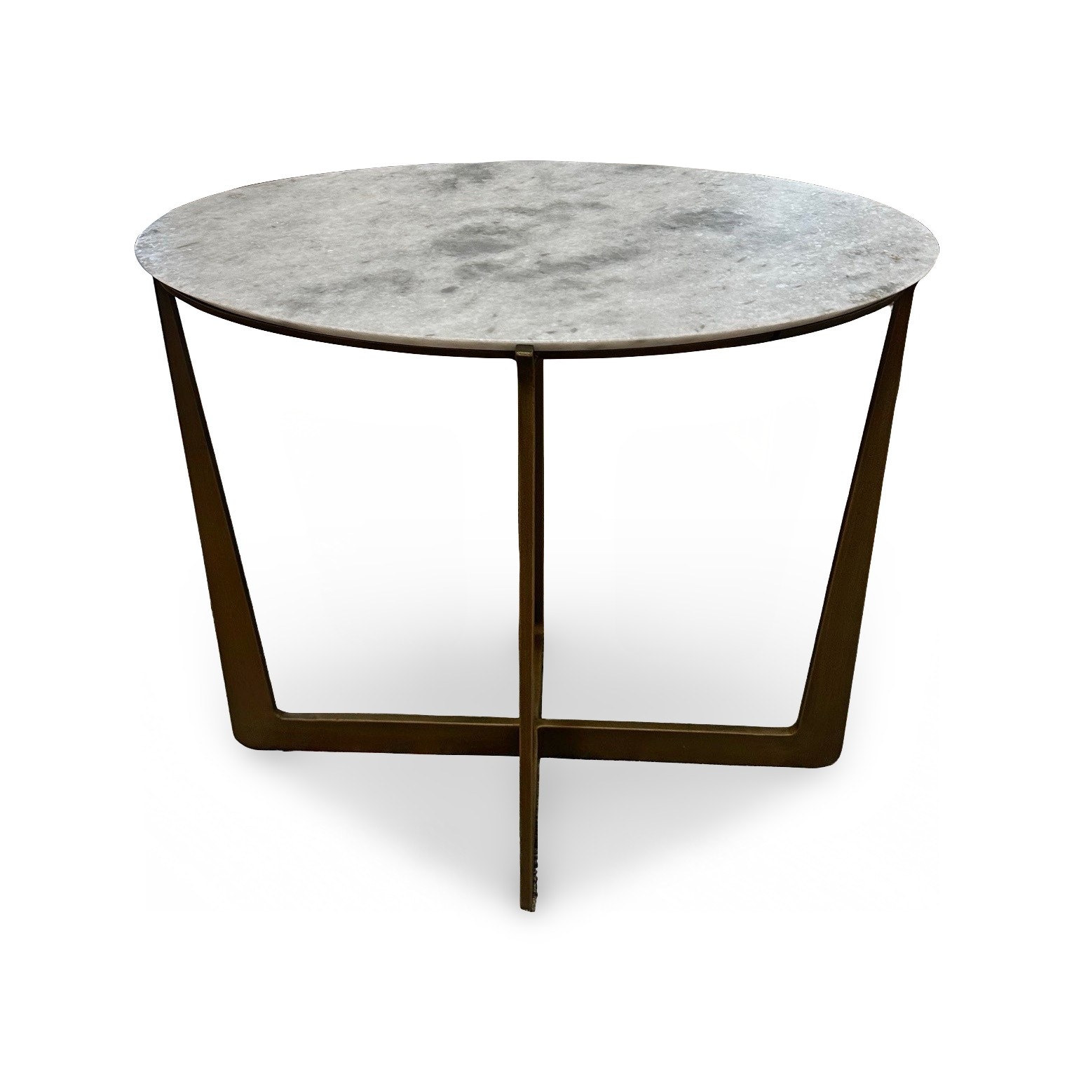  IRON SIDE TABLE WITH MARBLE TOP 
