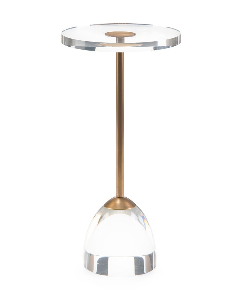 Acrylic and Brass Martini Accent Table