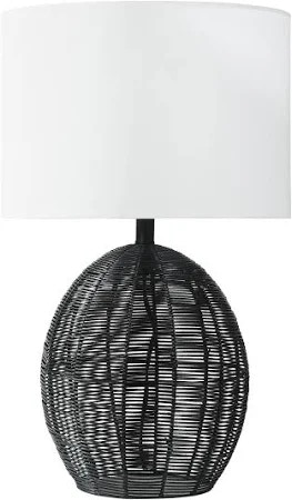  Cape Table Lamp in Black Ratta 