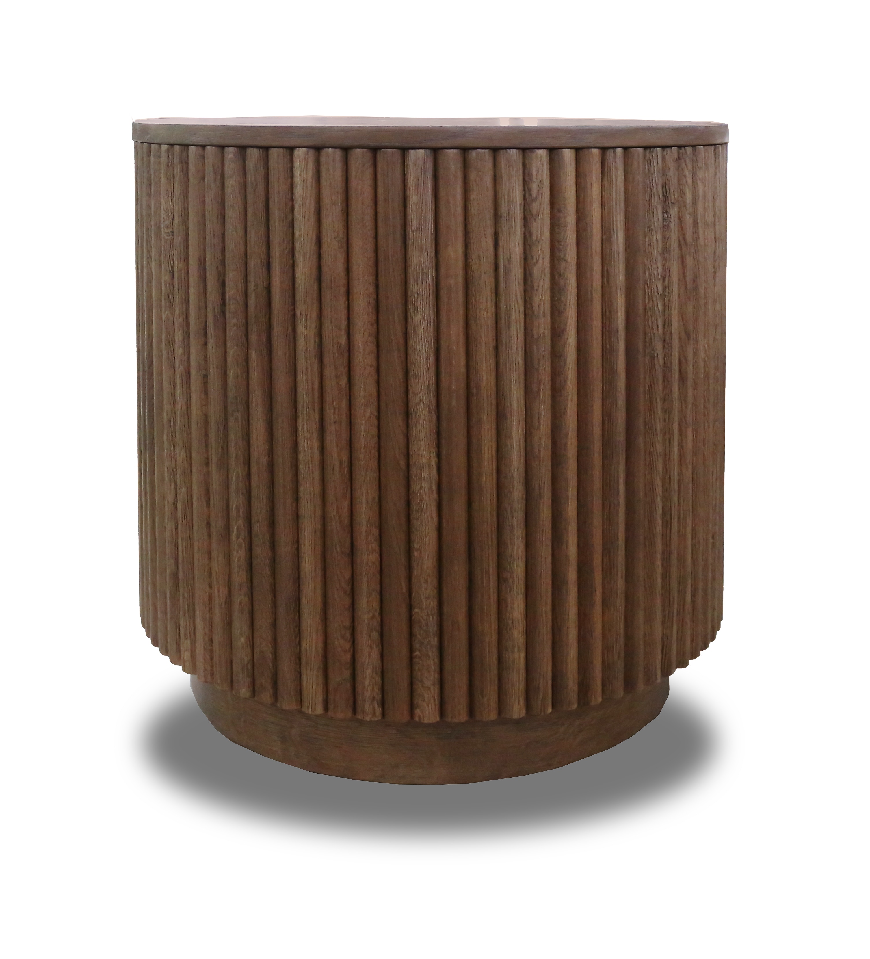  Cole Round Lamp Table - Toffee Brown 