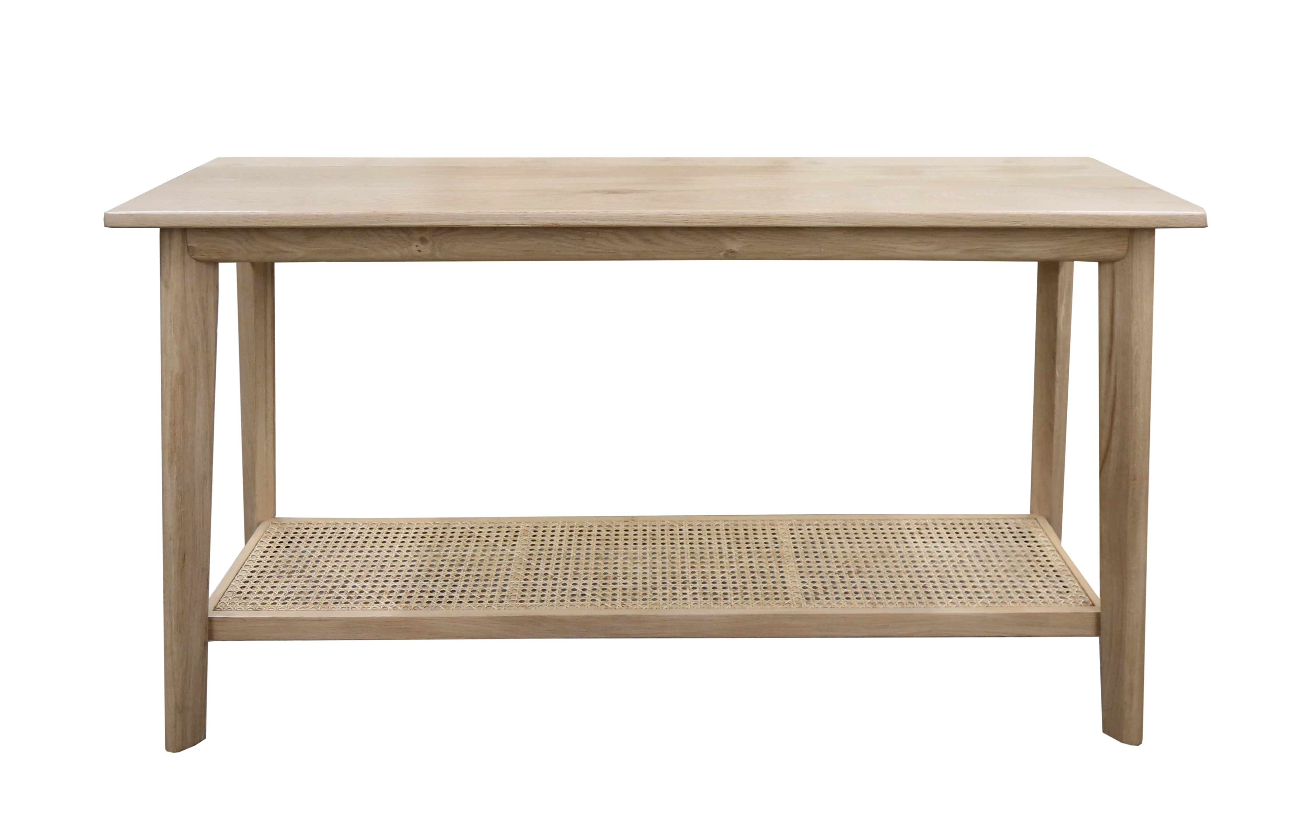  Thea Oak Rattan Console Table 