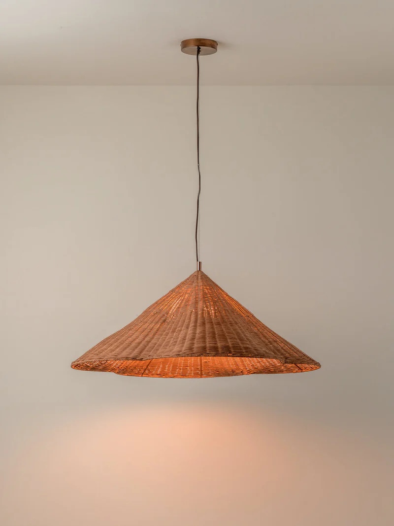  Bardi - 1 light oversized scalloped rattan pendant 
