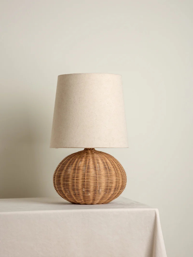  Sanvi - rattan globe table lamp 