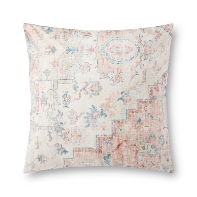  Pink & MulticoloredSquare Pillow 