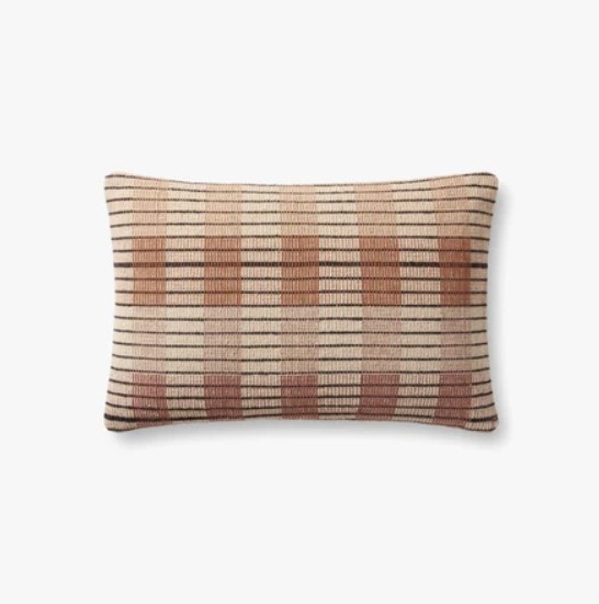  PILLOWS 21 x 13 IVORY / BROWN 