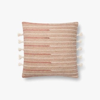  18 Inch Striped Pillow In Blush 