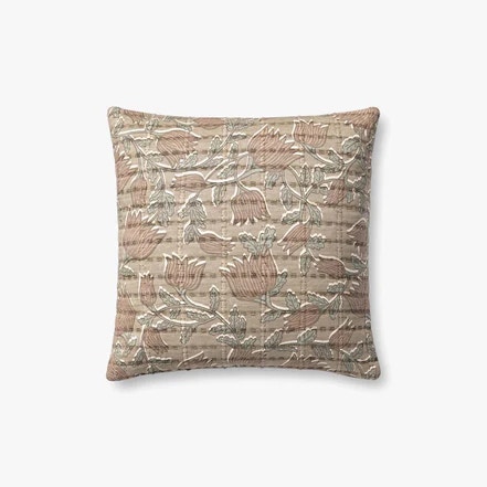  Pillows 18 X 18 Taupe / Rose 