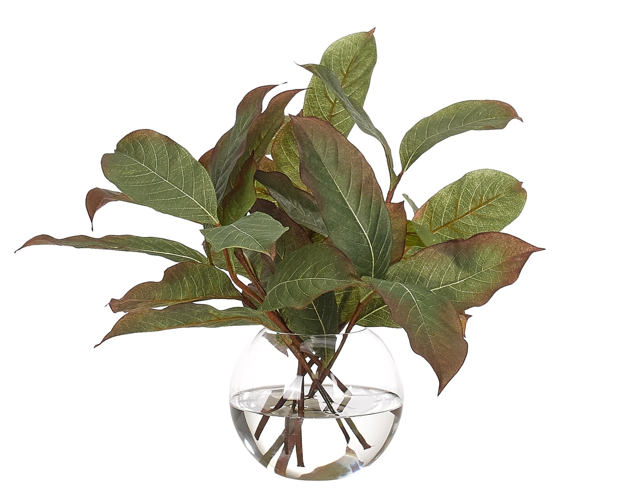  Leaf Branches In Glass Bowl 