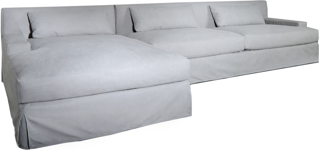 history Signal terrace 2 Piece Evelyn Slipcovered Sectional- RAF Sofa LAF Chaise