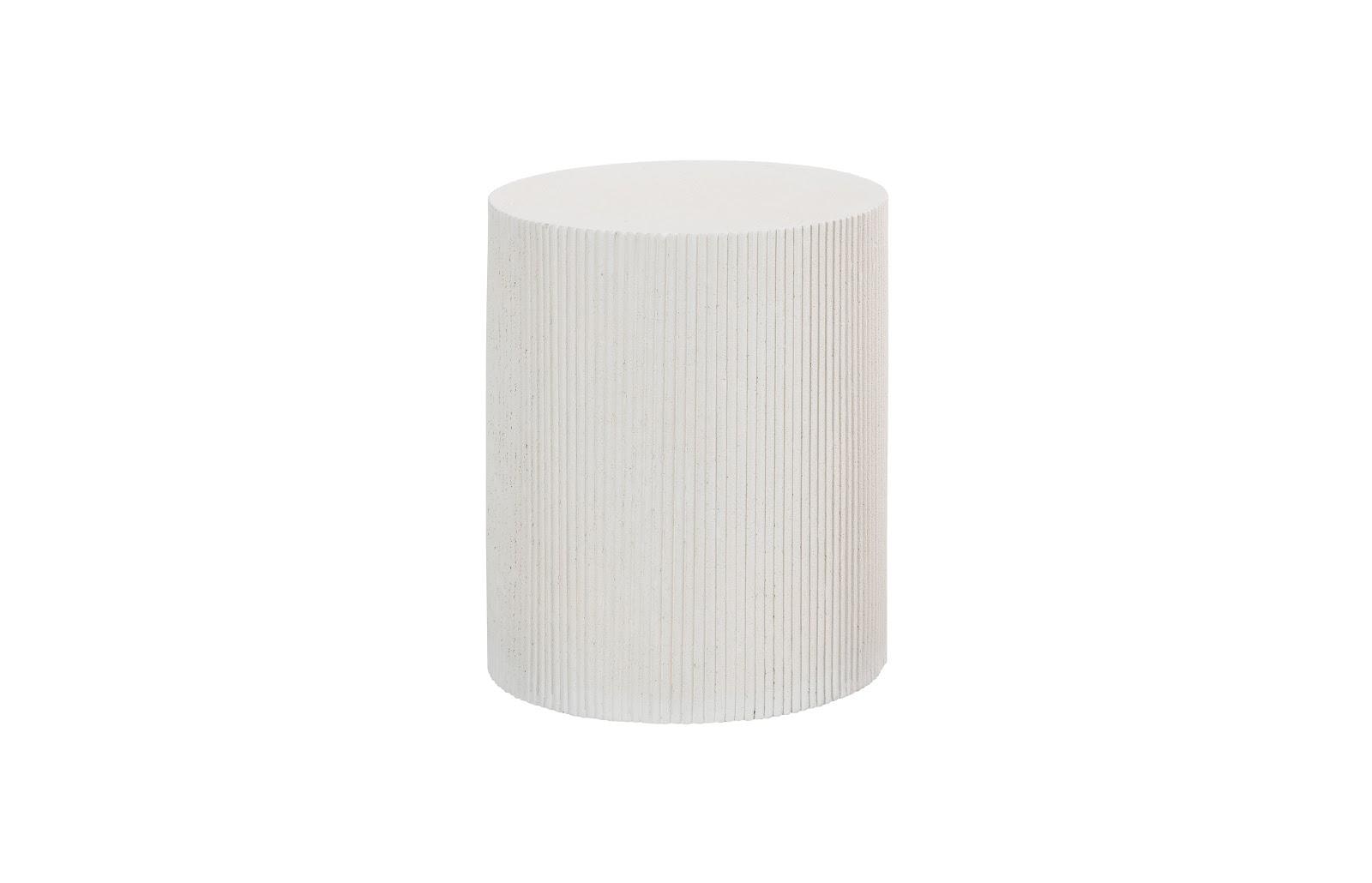  Groovy Outdoor Side Table, White Stone 