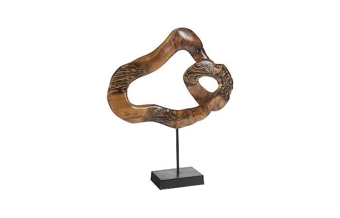  Carved Teak Swirl on Stand 