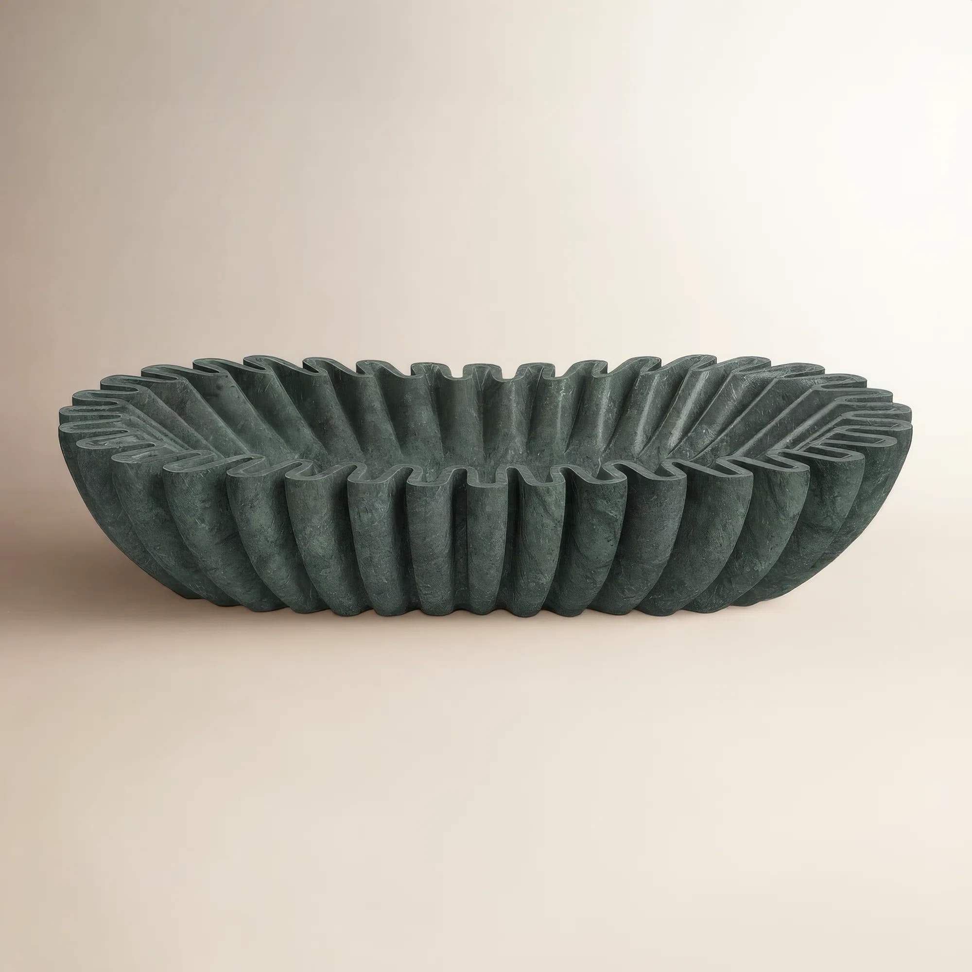  16 Arkin Wavy Marble Bowl, Green 