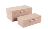  S/2 Halofax Tan Suede Selenite Hardware Box 