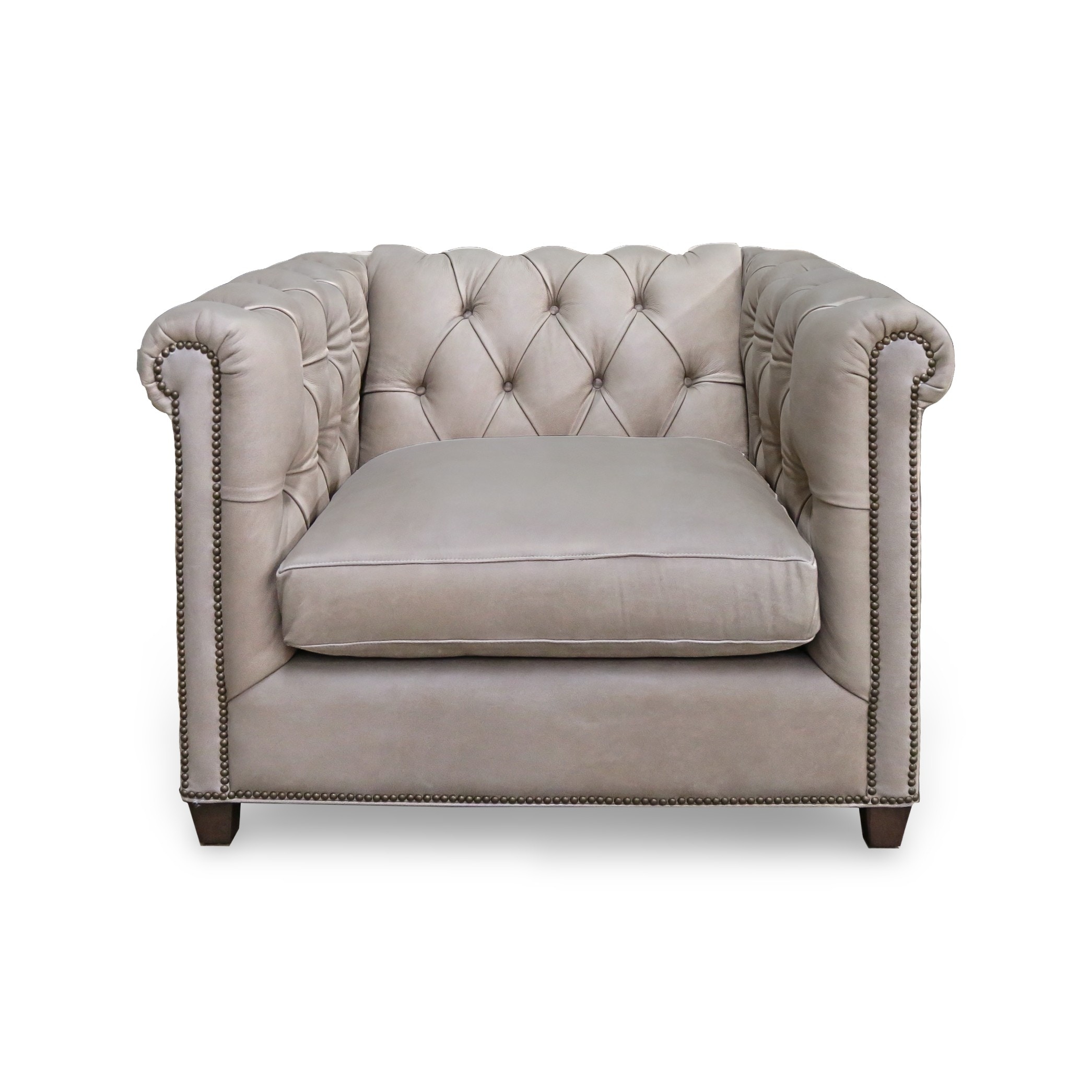  ORLEANS 46" LEATHER CHAIR & HALF 
