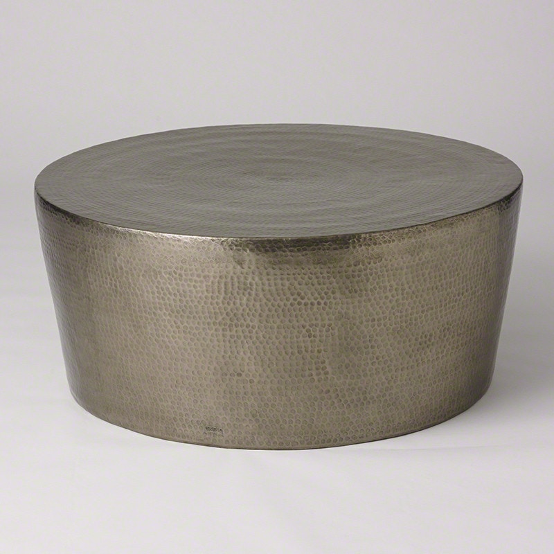  Izmir Hammered Cocktail Table Antique Nickel 