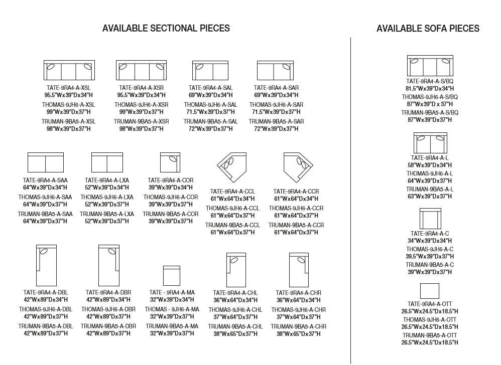 Thomas 3 Piece Sectional As Shown