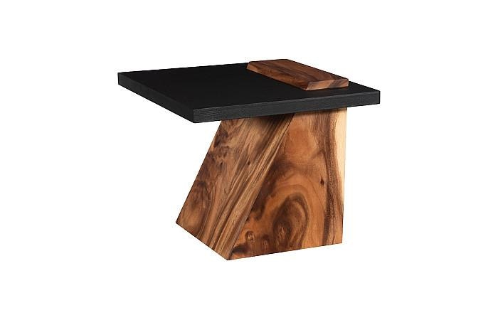  Slant Side Table, Natural/Black 