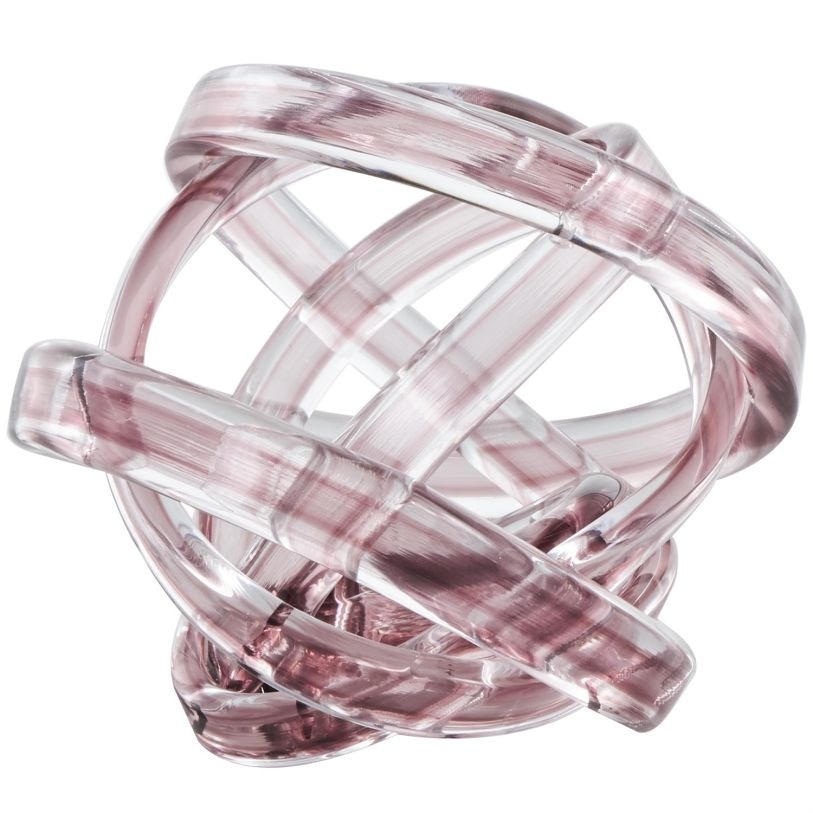  Pink Glass Knot Brushed Ombre Twisted Decorative Scullpture 