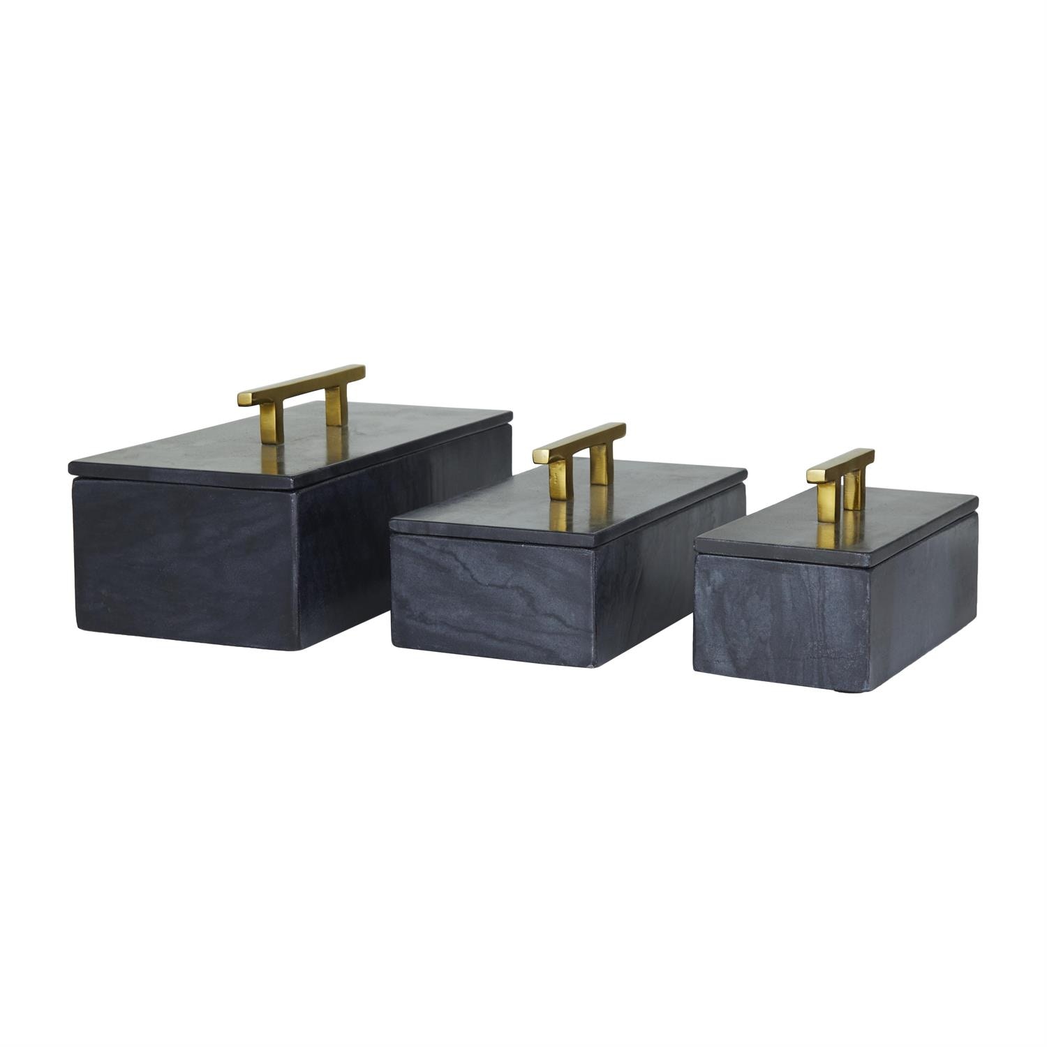  Marble Alum Box Set of 3 12, 10, 8W 