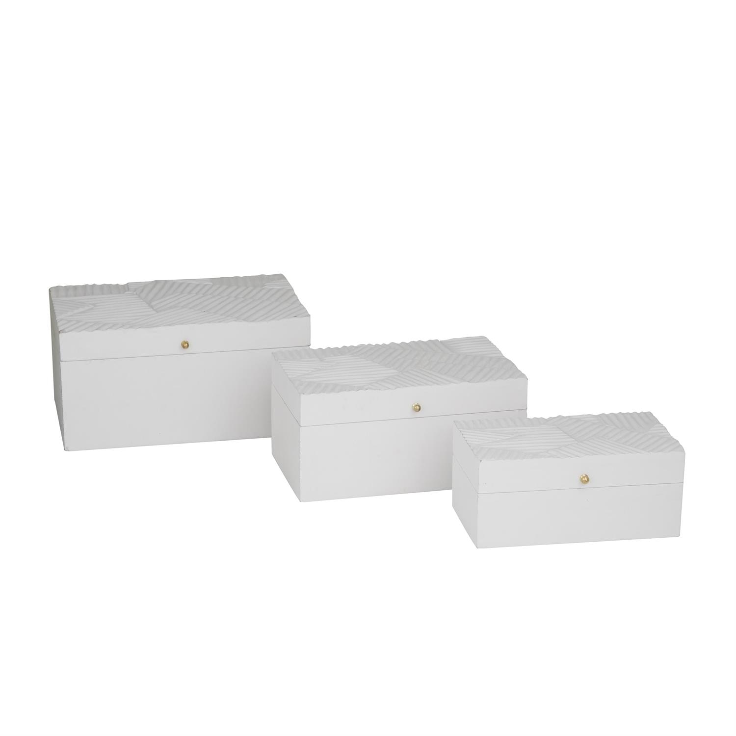  White Wood Box S/3 12, 10, 9W 