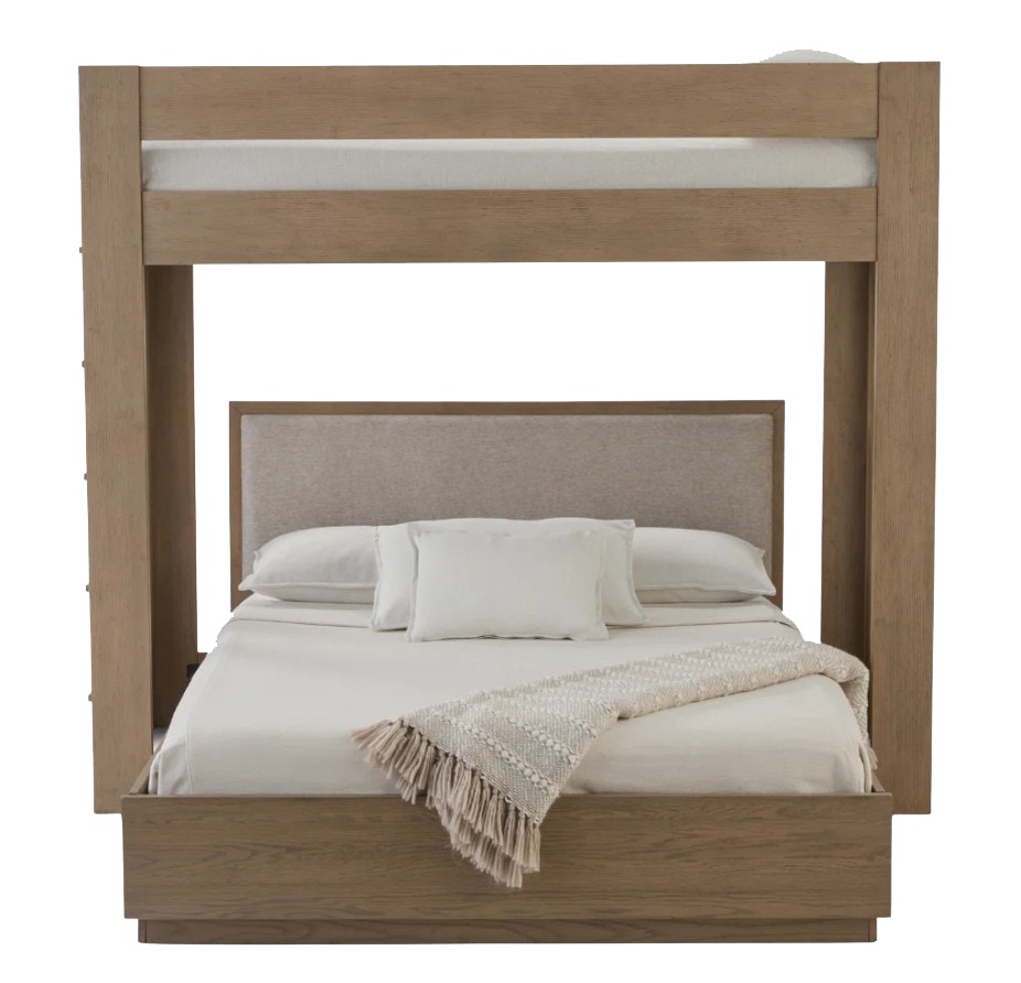  Urban Loft Canopy with Queen Platform Bed in Modern Latte 