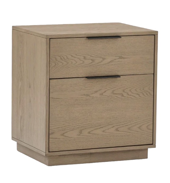  Urban Loft 2 Drawer Nightstand in Modern Latte (With Soft-Close) 