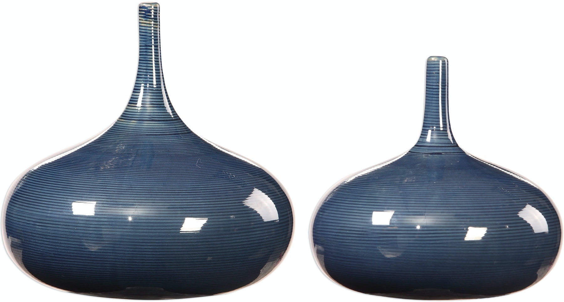  Set of 2 Zayan Blue Vases 