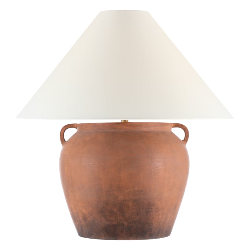  Mason 30 Table Lamp in Rustic Terrocotta with Linen Shade 