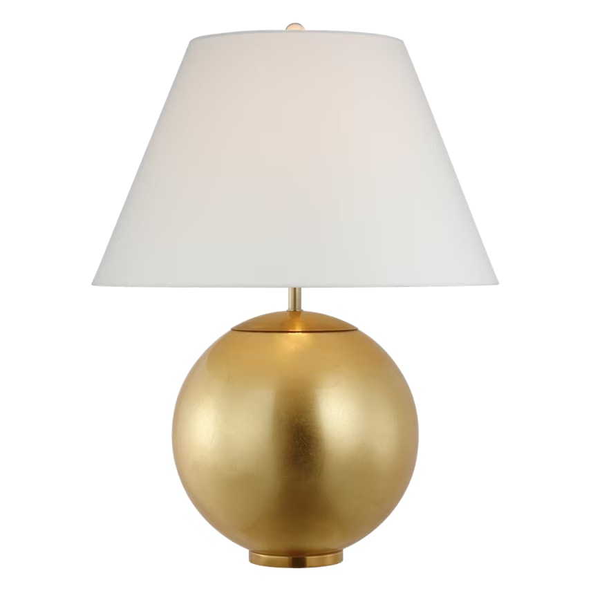  Morton Large Table Lamp in Gild with Linen Shade 