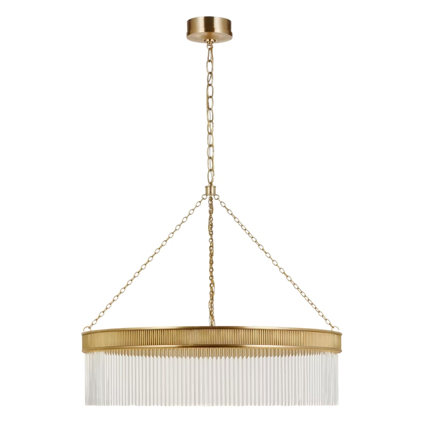  Menil Large Chandelier in Bronze with Crystal Rods 
