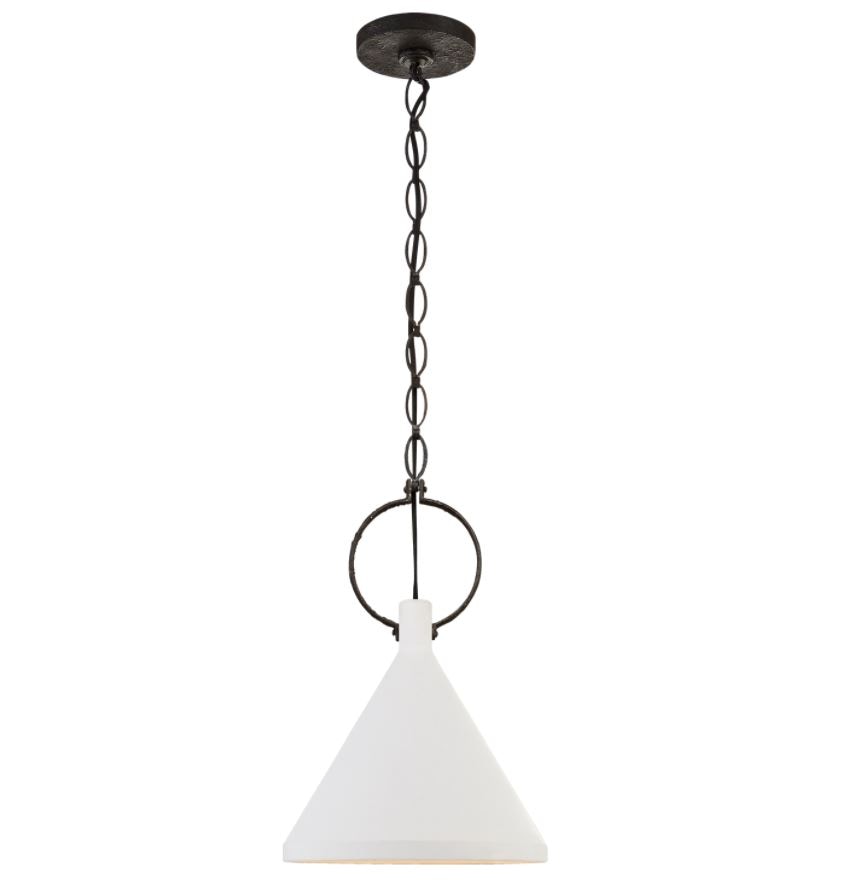  Limoges Medium Pendant in Natural Rust with Plaster White Shade 
