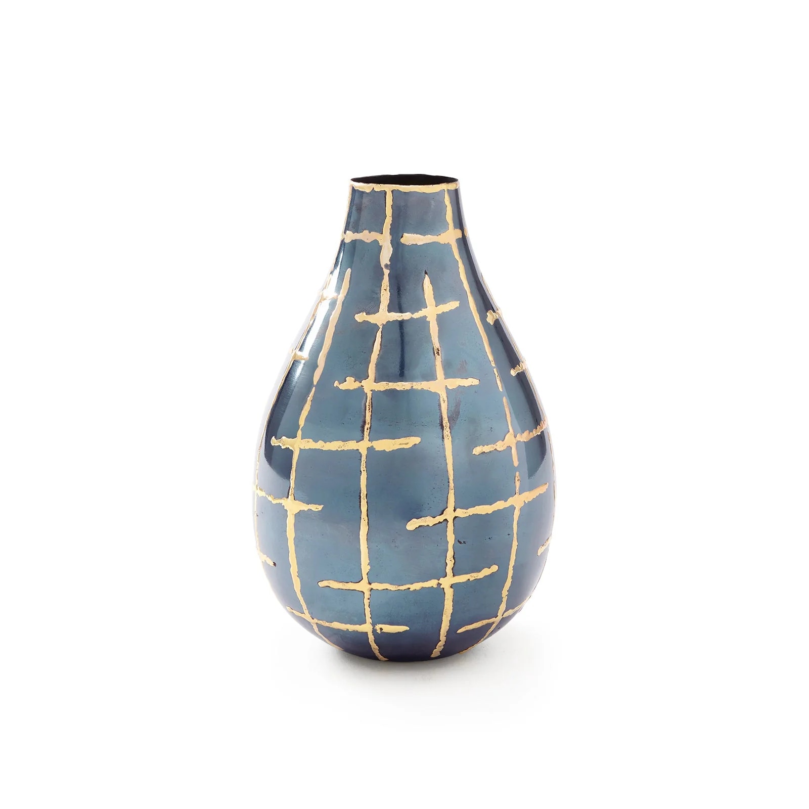  Loom Vase, Anthracite and Brass 