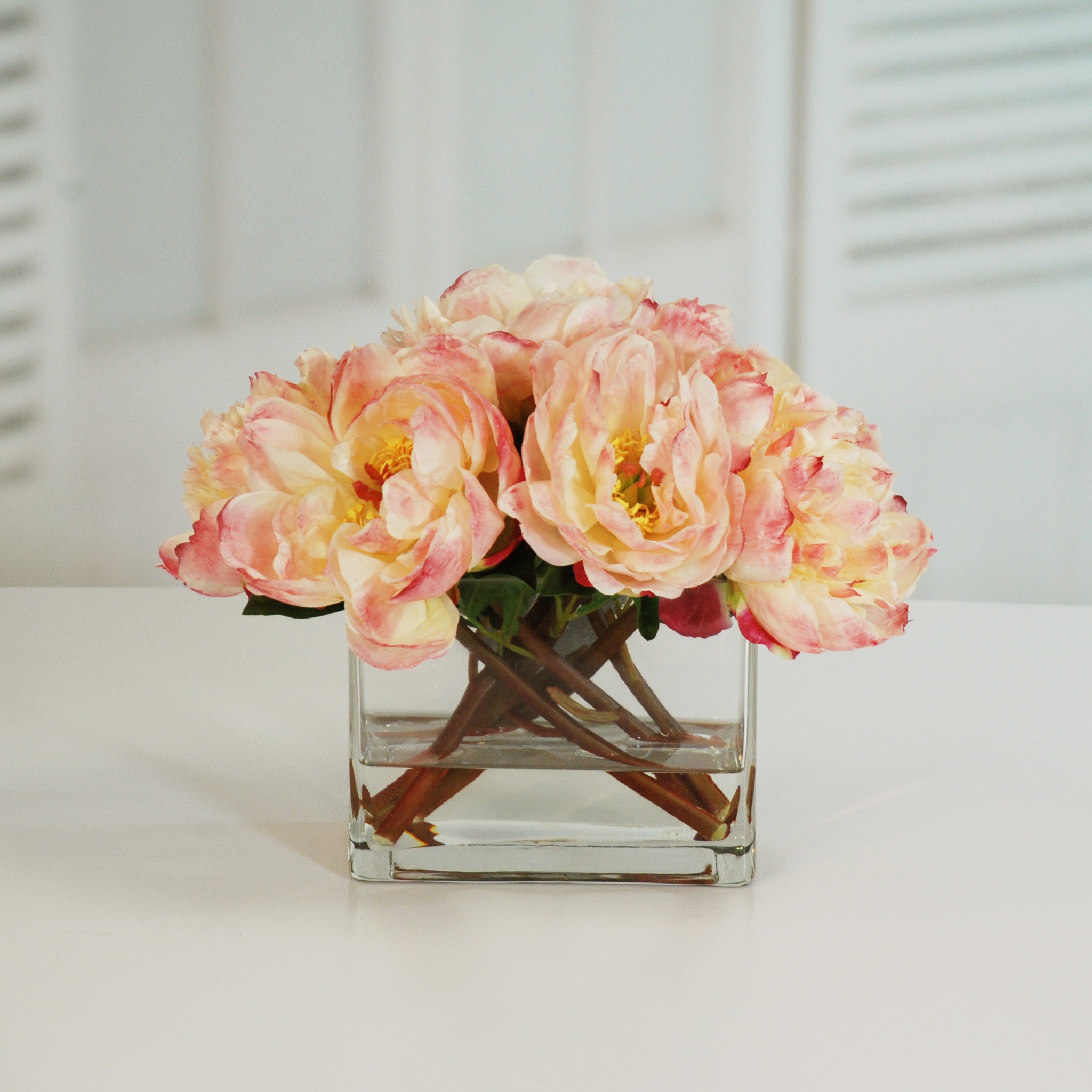  PEONIES IN VASE 14inches 