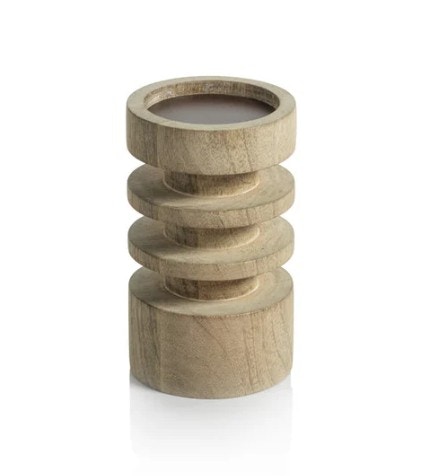  Le Salama Carved Mango Wood Pillar Holder, 7 