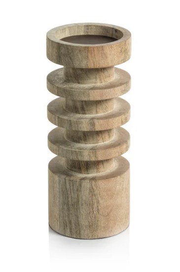  Le Salama Carved Mango Wood Pillar Holder, 10 