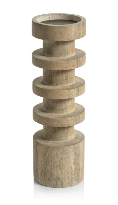  Le Salama Carved Mango Wood Pillar Holder, 13 